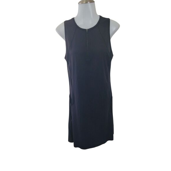 Rush Dresses & Skirts - Rush Activewear Dress L Black Sleeveless Lightweight Tennis Gym Travel Mesh Vent